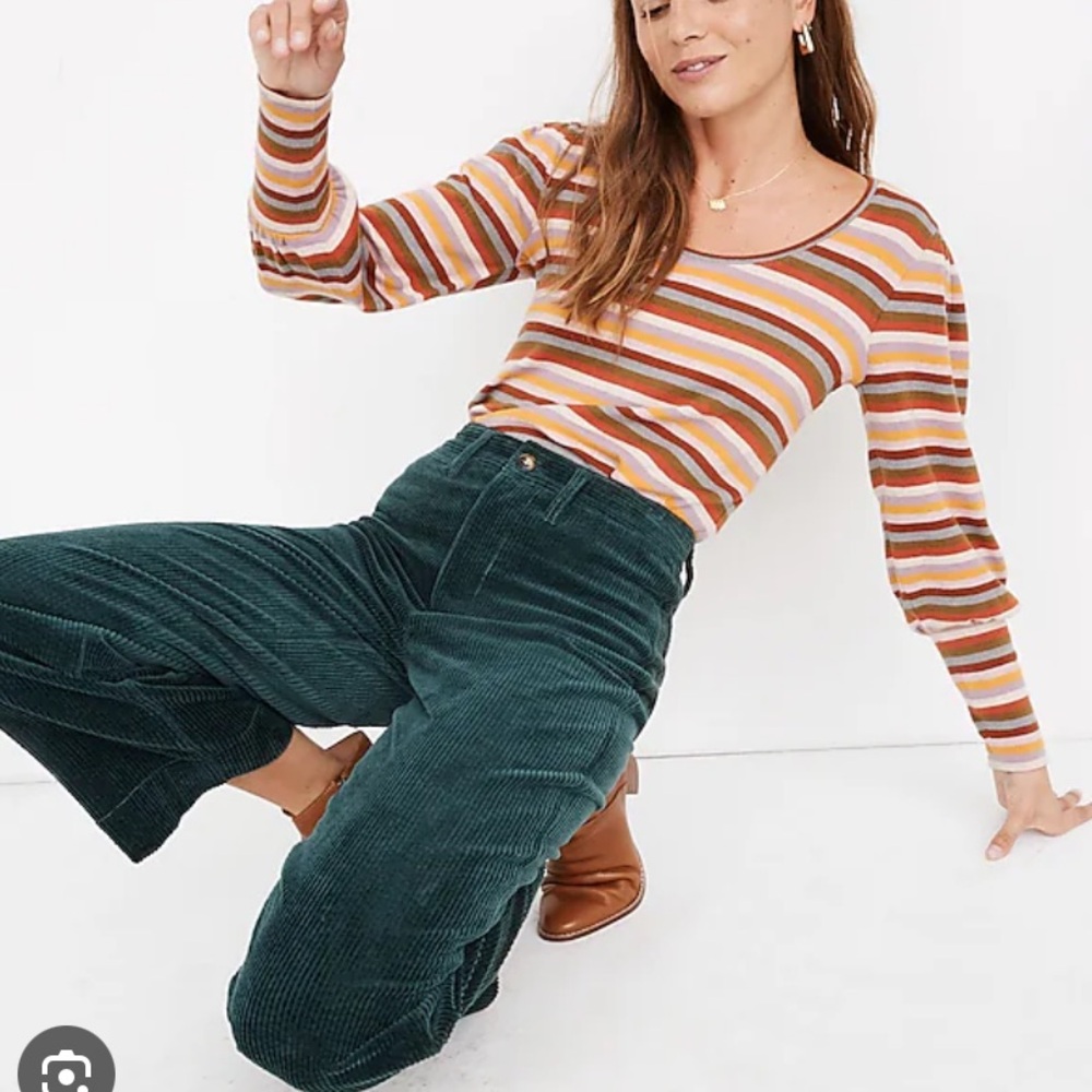 Madewell Slim Emmett Wide-Leg Crop Corduroy Pants